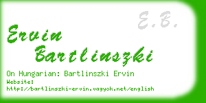 ervin bartlinszki business card